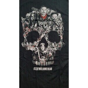 Walking Dead T-Shirt Negan and Cast Skull TV Show Black Size X Large / XL